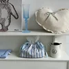 Blue Striped Drawstring Tissue Bag Storage Bag Napkin Paper Case Home Organizer Nordic Decoration Accessories For Livingroom 2
