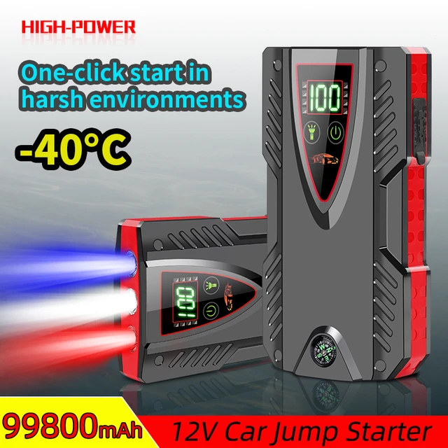 99800mAh Car Jump Starter Power Bank 12V Auto Starting Device 1200A Car  Booster Battery Emergency Starter Battery for Car - AliExpress