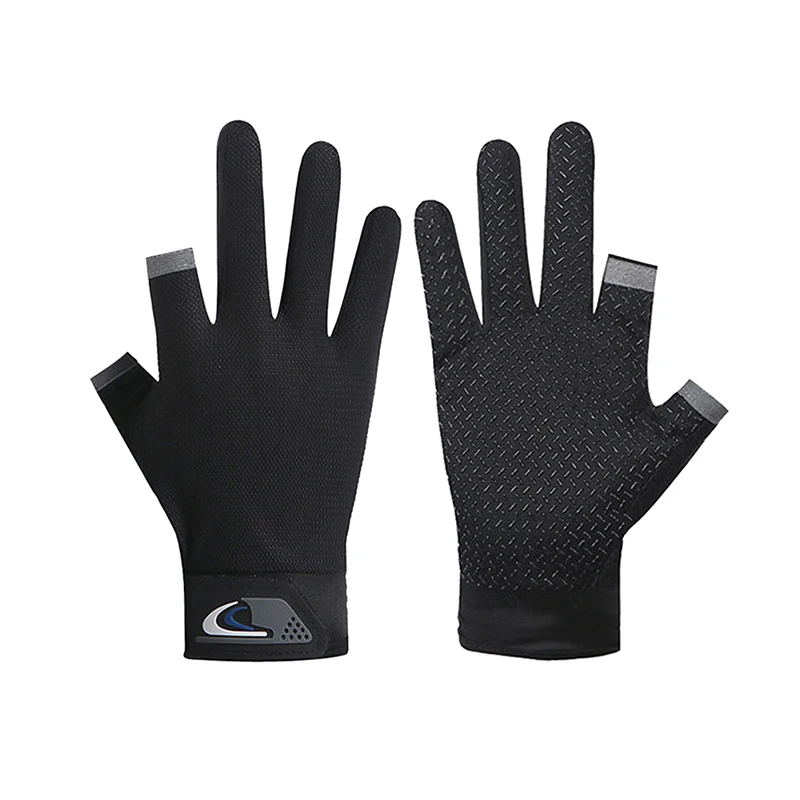 2022 Summer Breathable Sports Men's Fishing Gloves Women's Two-Finger Touchscreen Non-Slip Sunscreen Fitness Riding Gloves