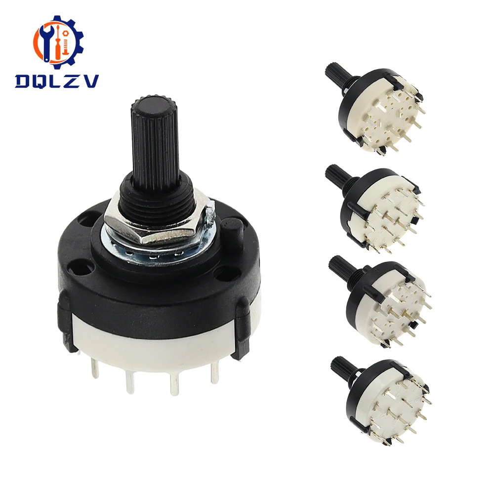 RS26 1 ตําแหน่งเสา 12 เลือก Band Rotary Channel Selector Switch Single Deck Rotary Switch Band Selector 1