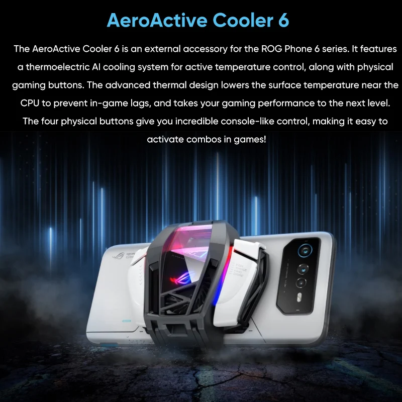 をasus rog rogためaeroactiveクーラー6電話6 rog 6プロfuncooler冷却 