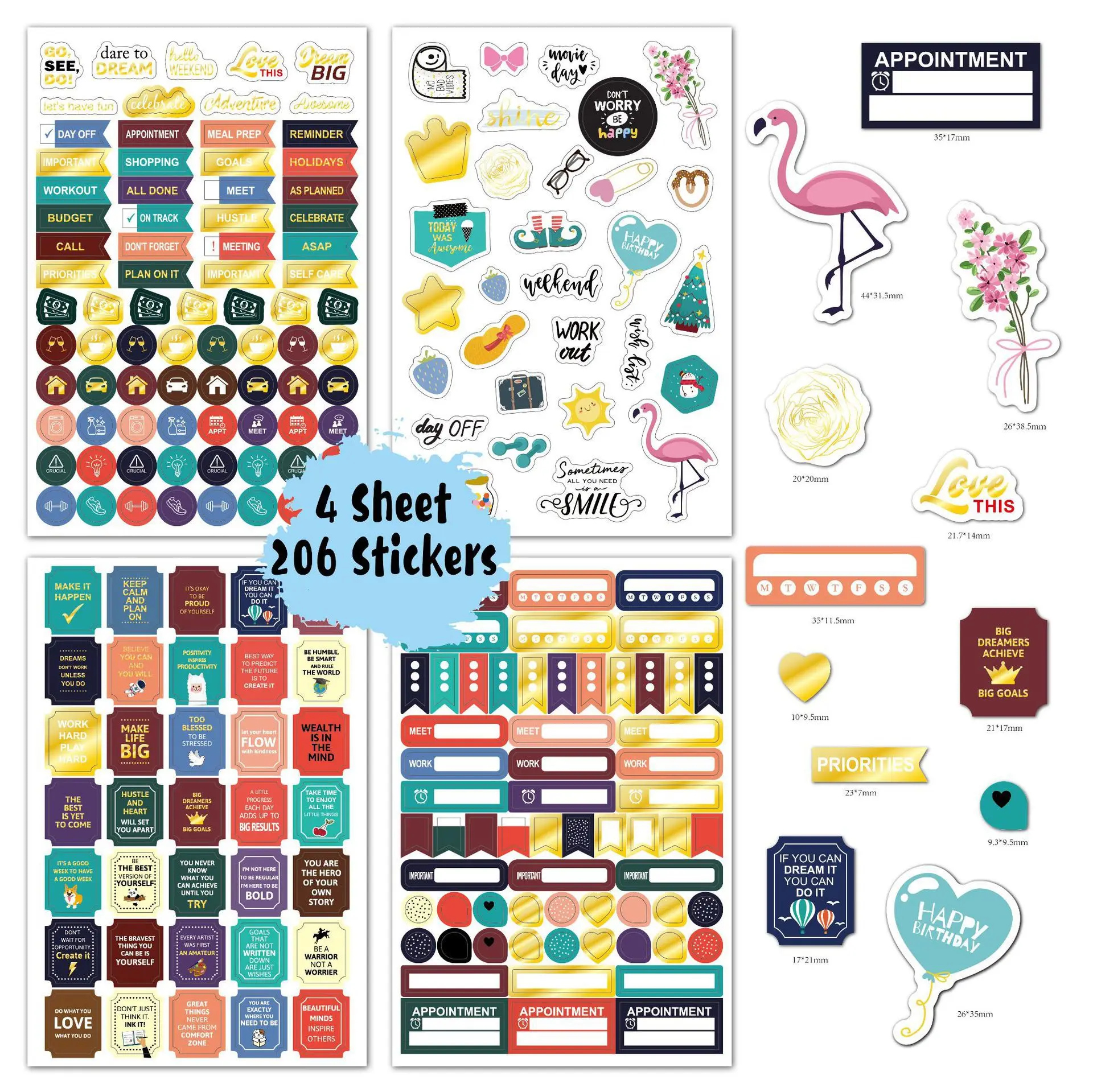 2Sheet Desk Wall Calendar Event Stickers Notebooks Diary Monthly Planner  Sticker Scrapbooking Weekly Tabs Stickers Office