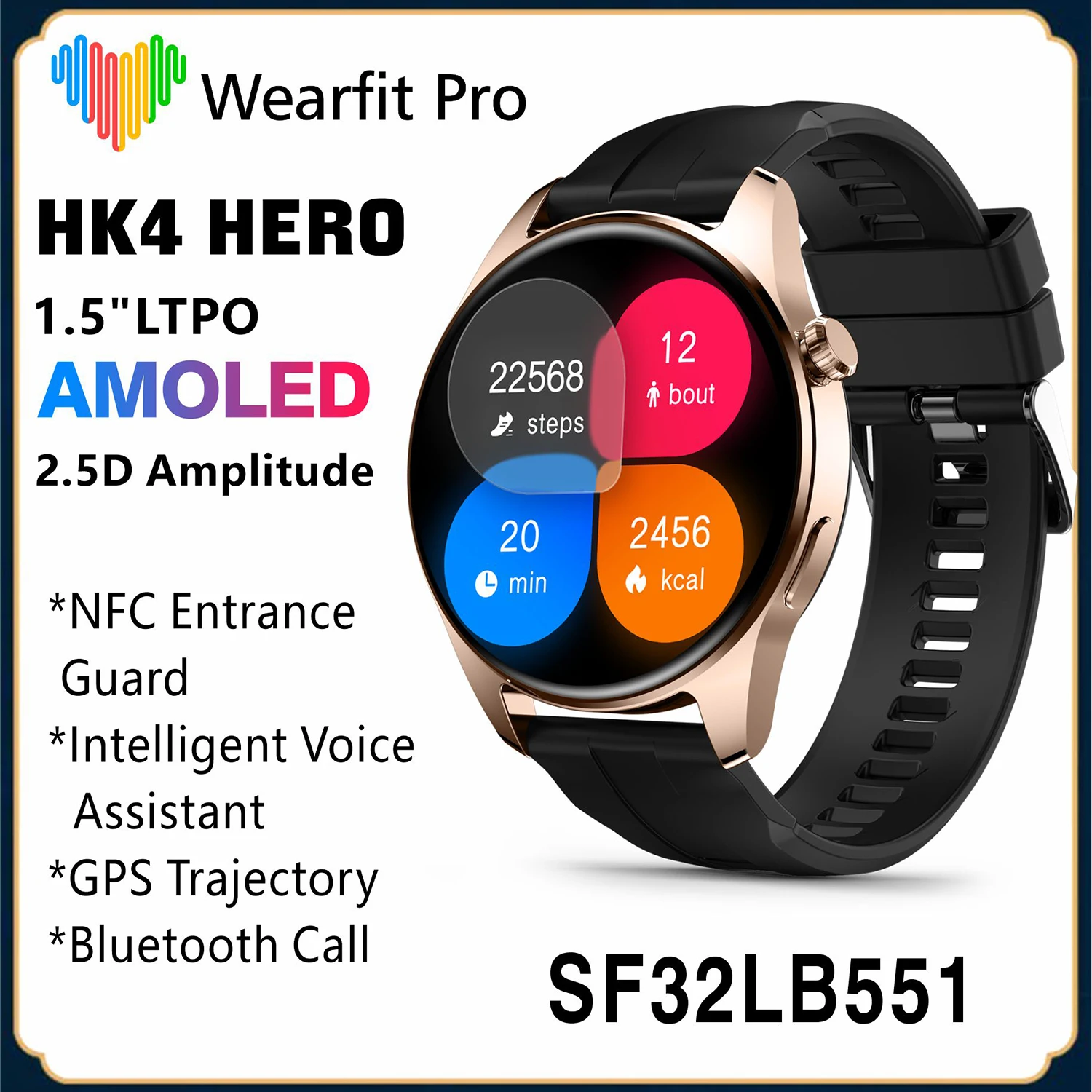 HK4 HERO 2023 LTPO AMOLED Screen NFC Smartwatch Ip68 With Smooth Touch,  530mAH Battery Ideal For Fitness And Sports Unisex Design PK HW66 From  Katherine0, $60.31