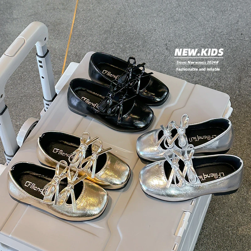 Girls Leather Dancing Shoes Autumn Fashion