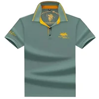 Polo brodé en coton pour hommes, T-shirt décontracté à manches courtes, revers, affaires haut de gamme, été, nouveau, haute qualité, 2024 3