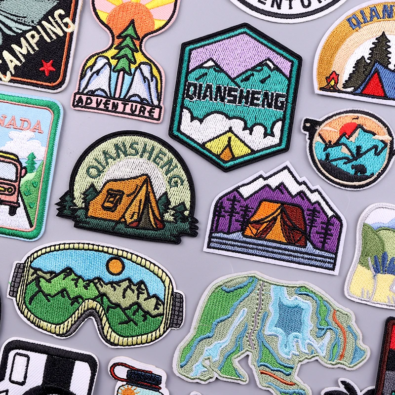 Camp Adventure Patch Iron On Embroidery Patches For Clothing Thermoadhesive  Patches For Clothes Wilderness Outdoor Patch Badges - AliExpress