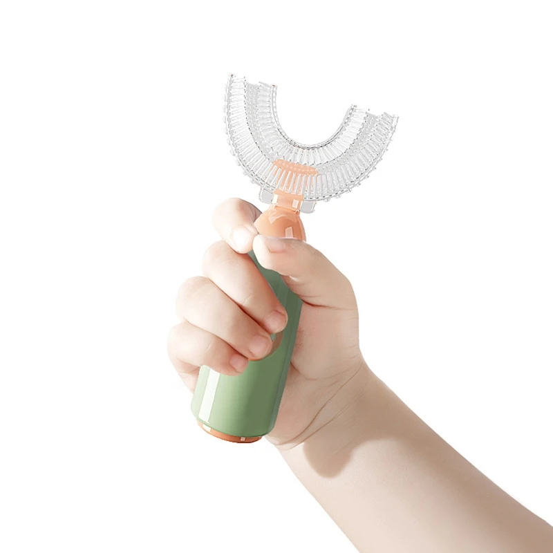 

Cartoon Handheld 360 Degree U-shaped Baby Toothbrushes Soft Silicone Teeth Brushes Kids Teeth Cleaner Care Drop shipping