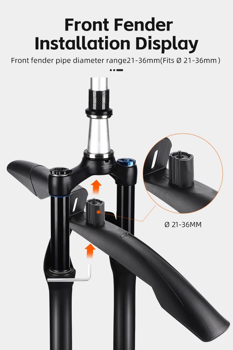 WEST RADFAHREN Erweitern Fahrrad Kotflügel Mountainbike Kotflügel Quick Release Für 26/27,5/29 Zoll MTB Radfahren Schutz fahrrad Zubehör – Detail 10