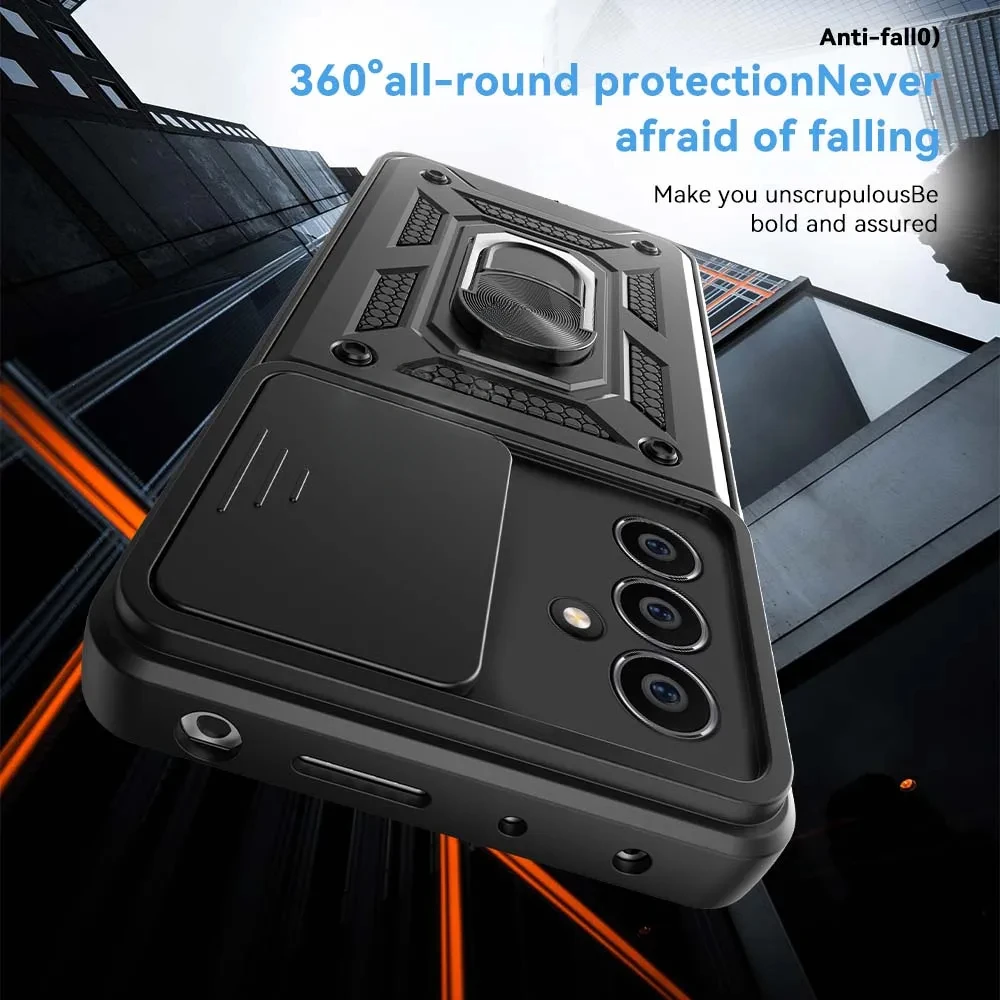 Enhanced Armor Case with Ring Holder and Lens Protection