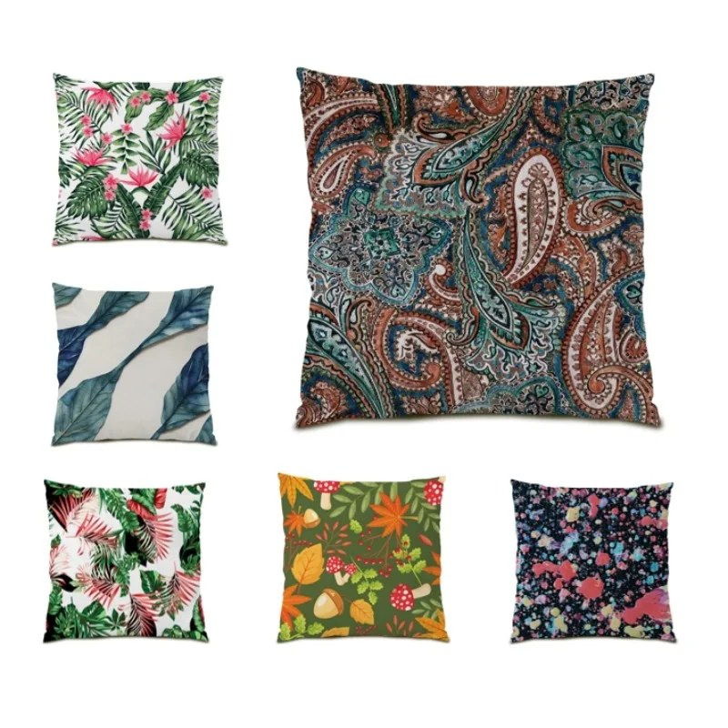 

Floral print Pillow Cover Flower Decor Living Room Cushion Cover 45x45 Square Tropical Monstera Pillow Case Plants Bed New E0002