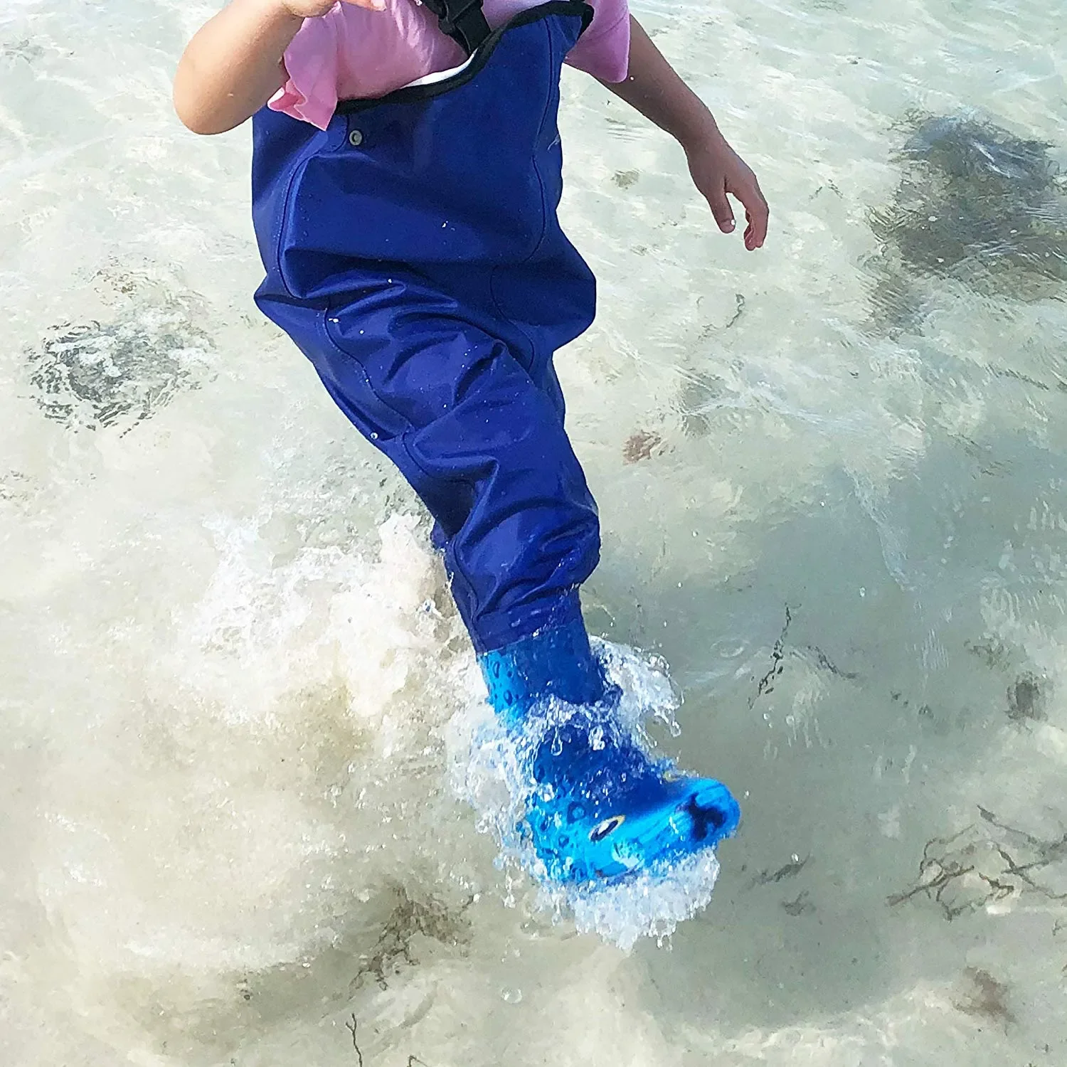 Children's Waterproof Fishing Wading 2-layer Nylon PVC Anti-skid Cartoon Boots
