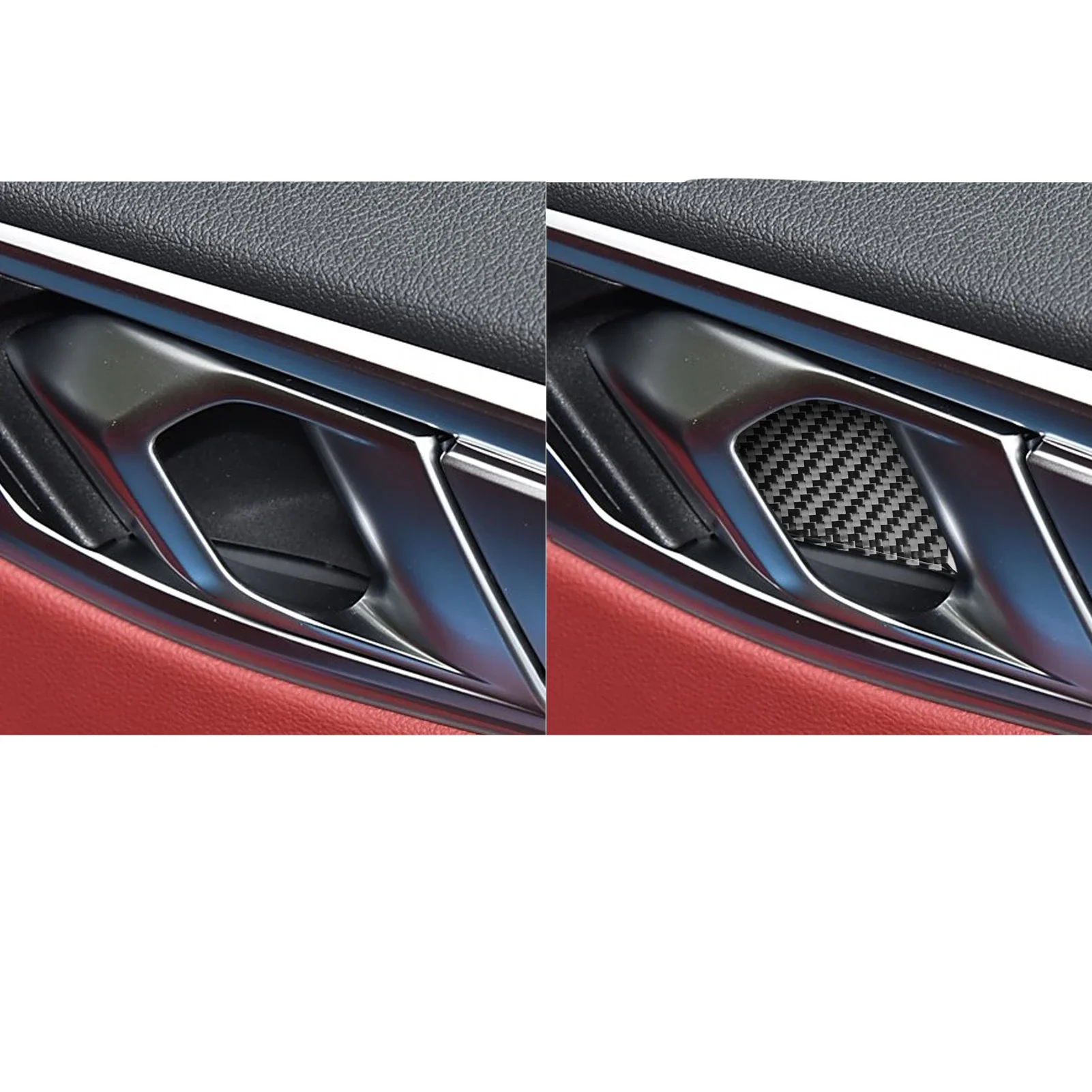 BMW 4 시리즈 G22 G23 G26 2021-2024용 카본 파이버 내부 도어 핸들 볼 자동차 액세서리 인테리어 커버 소프트 스티커 자동 트림