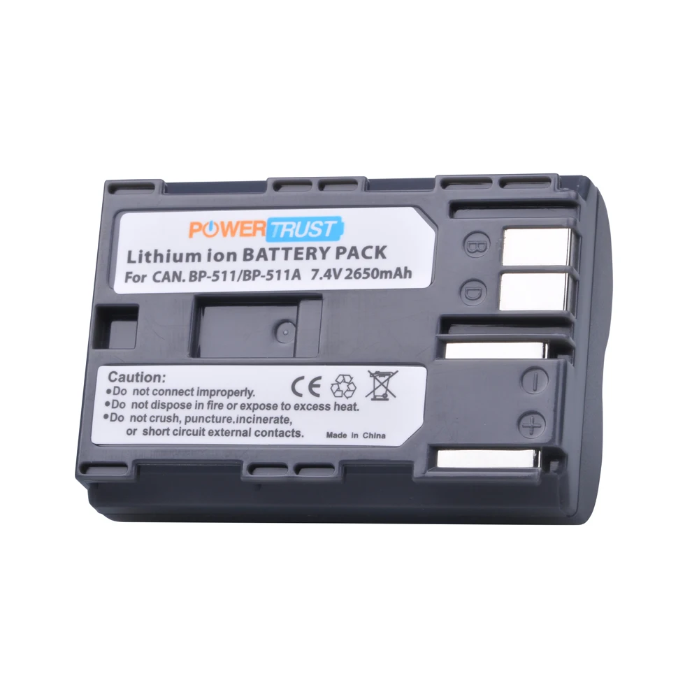 Batteria E Caricatore Per Canon BP-511 - 2 Pezzi Da 2500mAh, Con Caricatore USB Dual LED, Per EOS E PowerShot