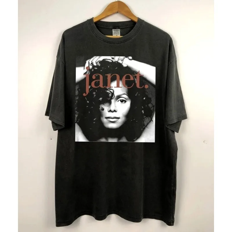 Janet Jackson Retro-Shirt, 90er-Jahre-Retro-Stil Damen-T-Shirt, Sommer, neues Retro-Unisex-Freizeitmode-Baumwoll-T-Shirt