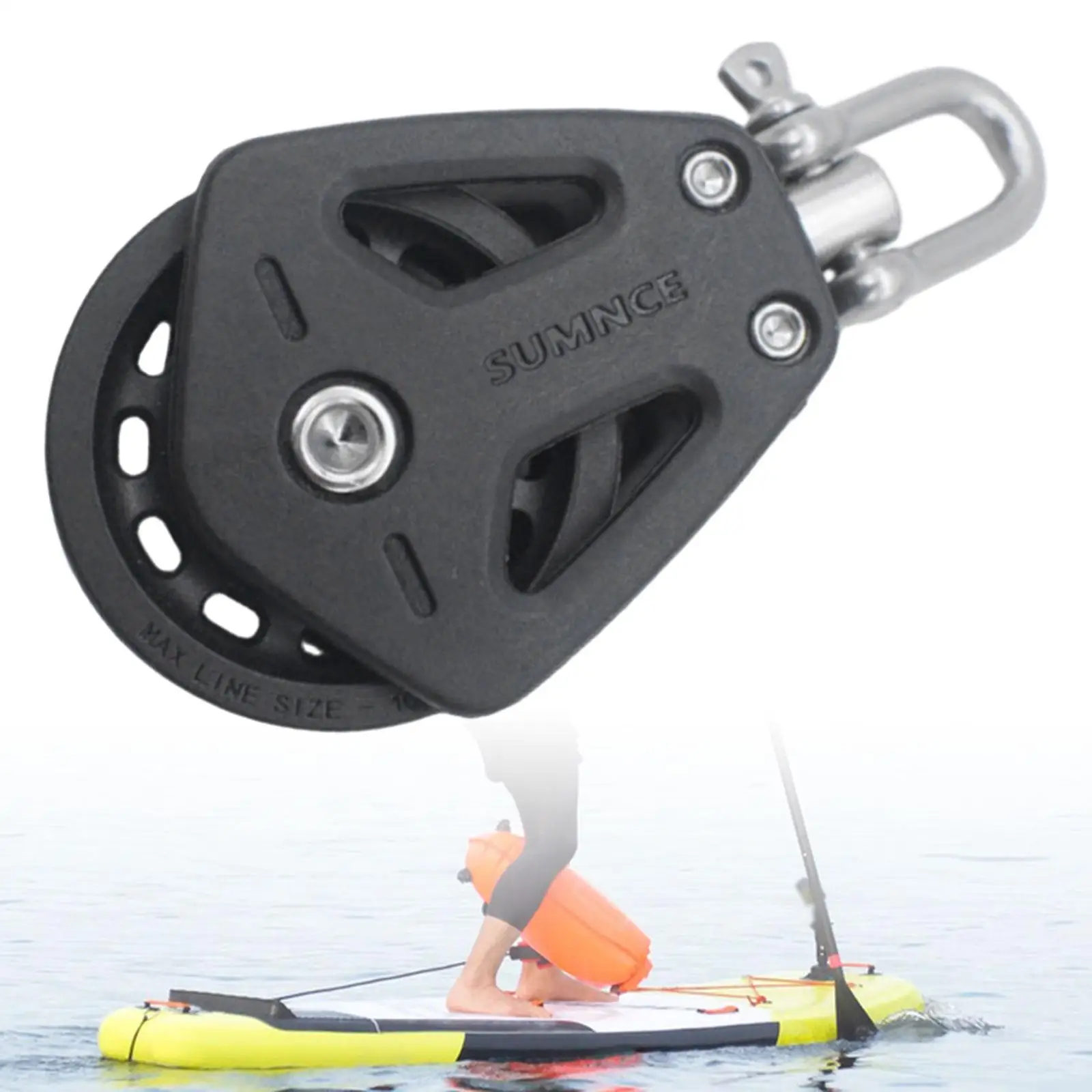 Pulley Block Single Wheel Anchor Lifting Single Pulley for Yacht Kayak Canoe