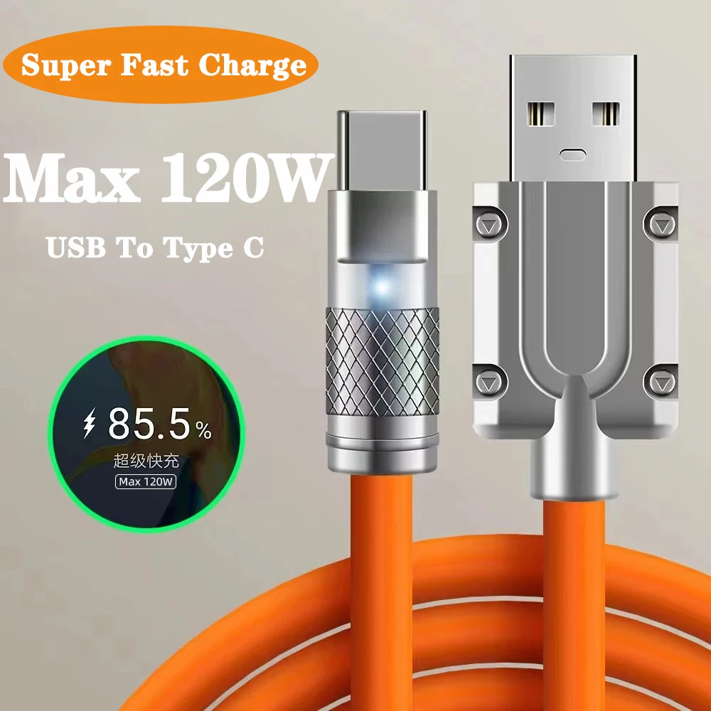 Cavo di ricarica rapido tipo C tipo C da 120 W 10 A per Samsung Xiaomi Huawei Cavo dati USB C per telefono cellulare Cavo dati di ricarica super veloce  44