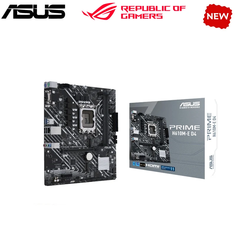 Nuovo H610M Per Asus Prime H610M-E D4 Lga 1700 Ddr4 Scheda Madre H610 Supporta Cpu I5 12400F I3 12100F 12700F