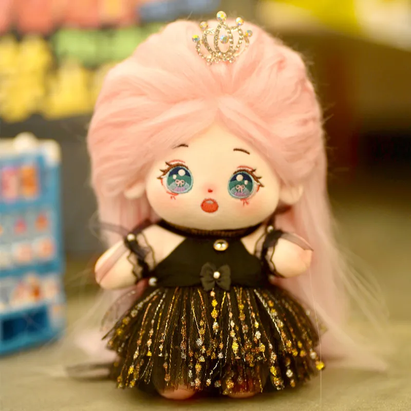 

Кукла хлопковая розовая с длинными волосами, 20 см