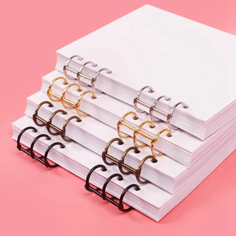 

3-Rings Clip Loose Leaf Buckle Bronze Golden DIY Photo Album Card Ring Binding Iron Ring Book Menu Circular Binding Ring