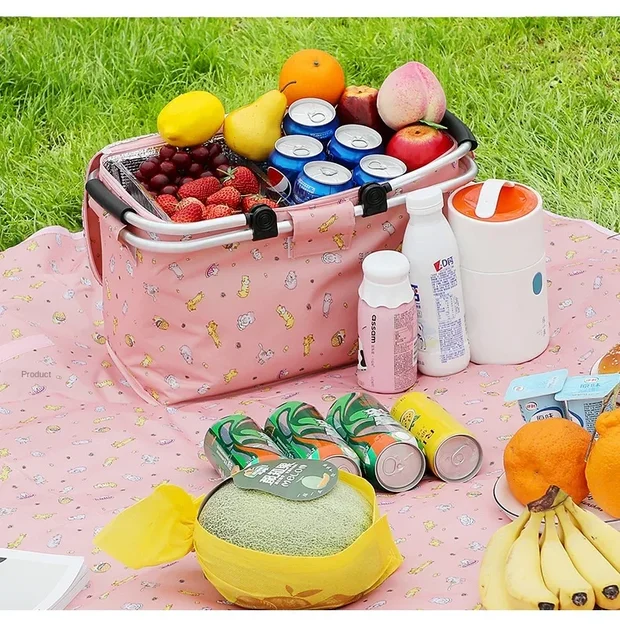 期間限定特別価格】ラウンドピクニックバスケット 高さ26×横幅21×奥行  