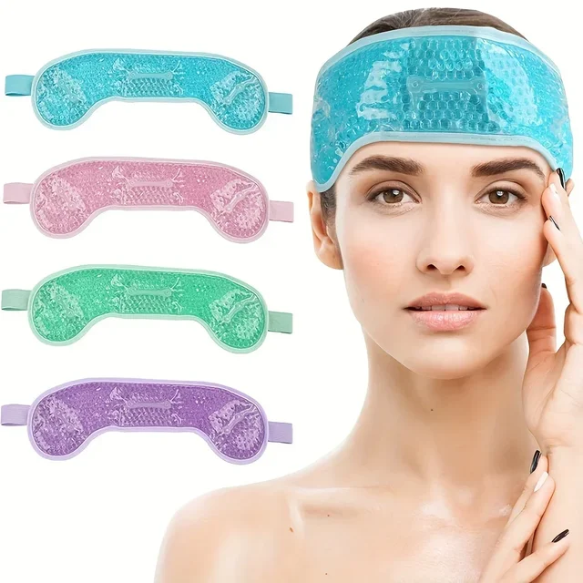Head Gel Ice Pack Migraine Ice Pack with Gel Bead Pain Relief Hot Or Cold Compress Migraine Ice Wrap for Headache Forehead Care 2