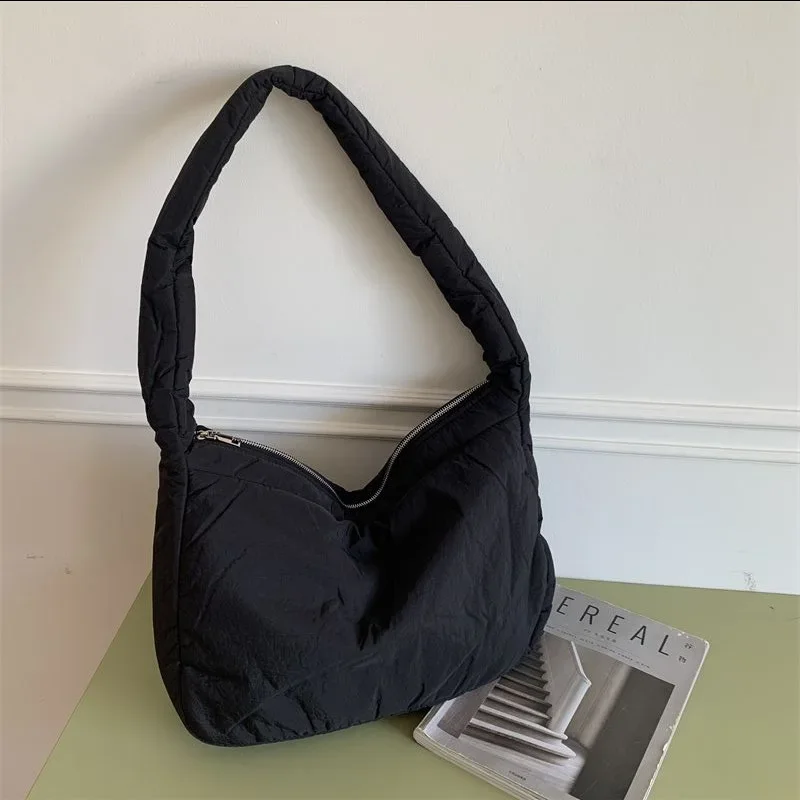 Crossbody Bag Large Capacity New Fashionable Soft Shoulder Tote Bag Retro Casual Simple Commute Work Leisure Shopping All-match