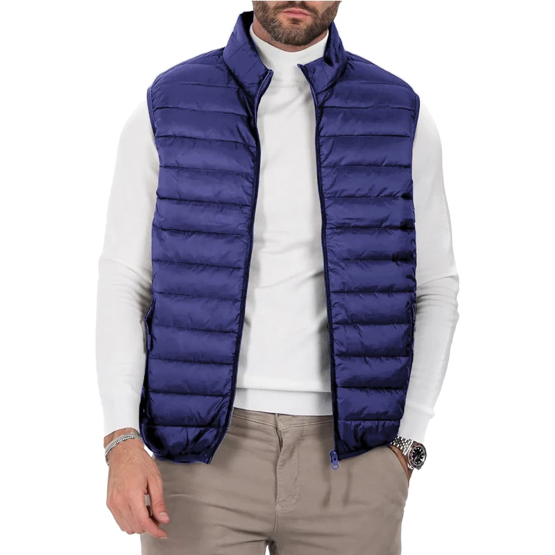 Animal Game Outdoor Men's Casual Vest Jackets Lightweight Sleeveless Coats Zipper Warm Vest with Zip Pockets Warm Streetwear