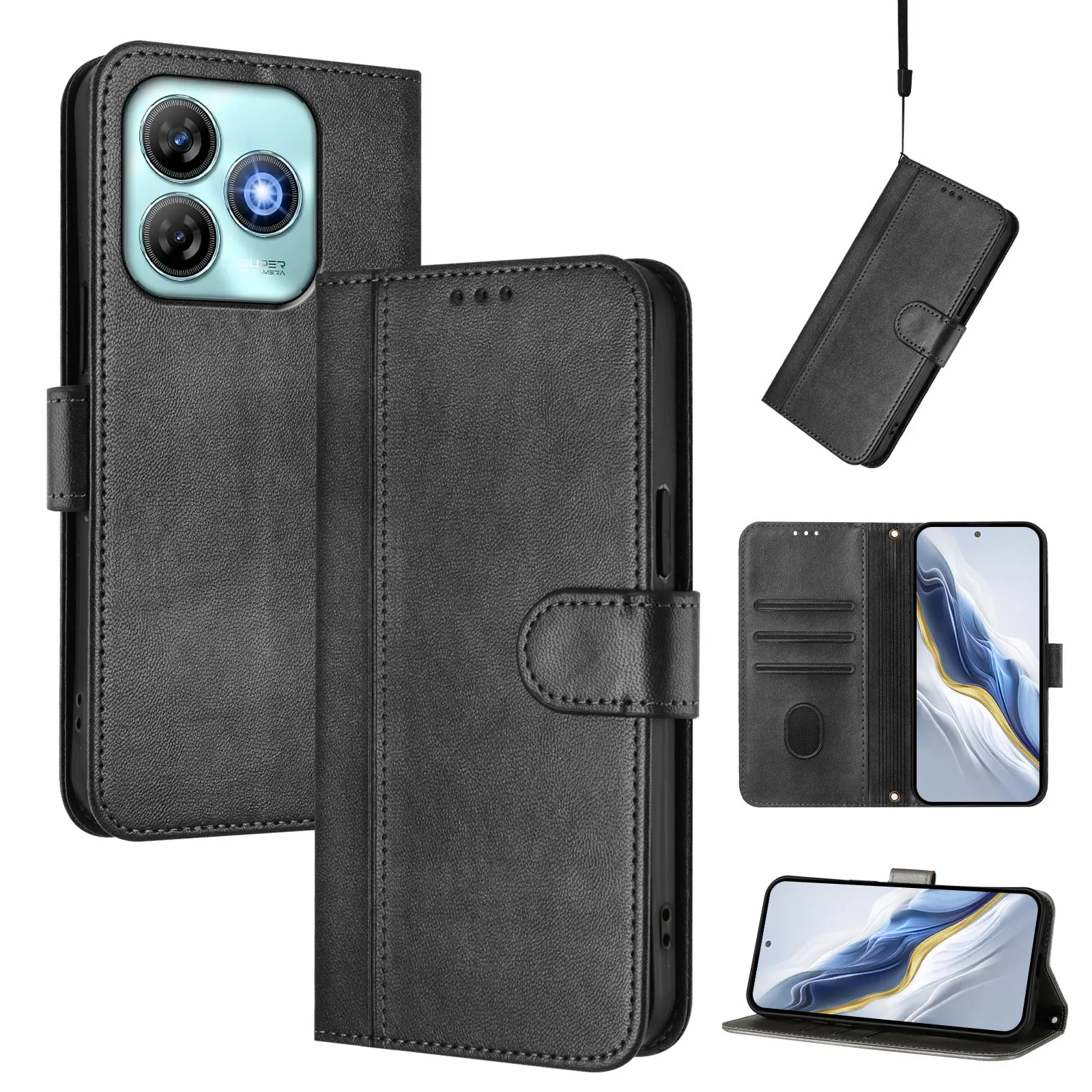 Luxury Leather Flip Wallet Phone Case with Enhanced Protection and Card Holder Slot