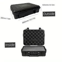 Waterproof Hard Carry Case with Pre-Cut Sponge Storage and Safety Protection (360x300x105mm)