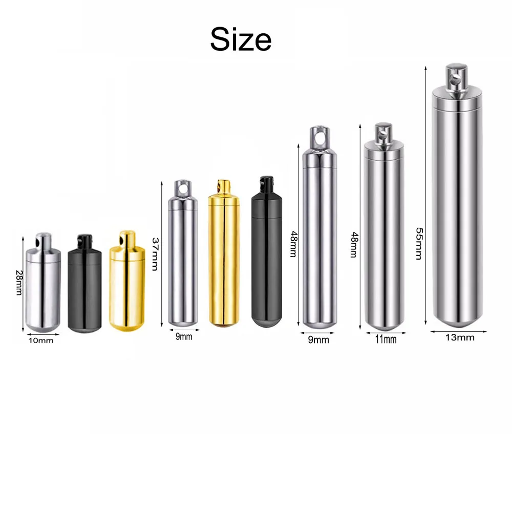 Homens Mulheres Colar De Aço Inoxidável Perfume Titular Bar Cilindro Pingente Memorial Cinzas Urna Jóias Dropship