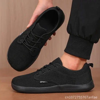 2026 Summer Men's Running Shoes Barefoot Fitness Mesh Sports Shoes Women Flat Bottom Wide Foot Shoes Slow Running Brand Sneakers