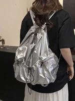 Silver Large Capaci Casual Faion Buet Bag Women's Bapa Multifunctional High-End Feeling Student Bookbag