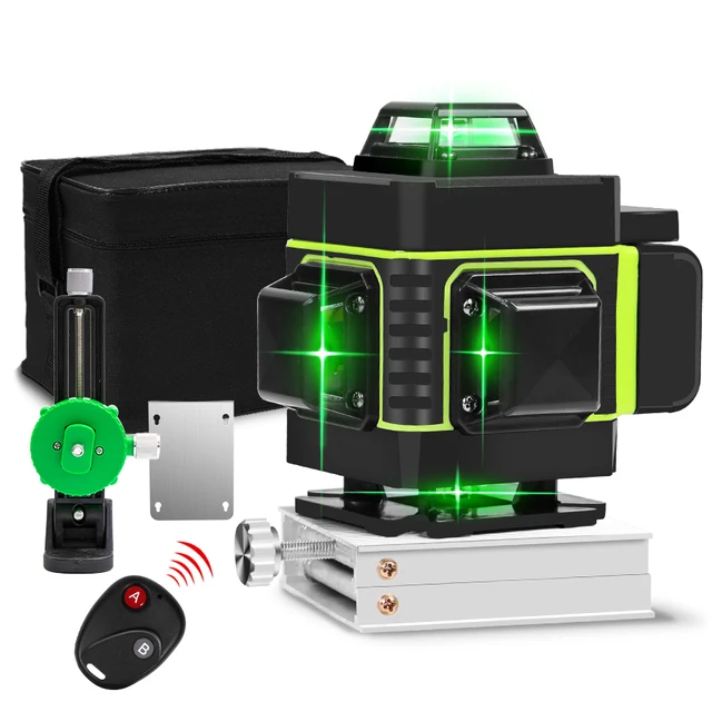 Niveau Laser 4D avec Projection Horizontale et Verticale à 360 °, Accessoire Autonivelant en Lignes Vertes 16/12, Outil Super Puissant 2