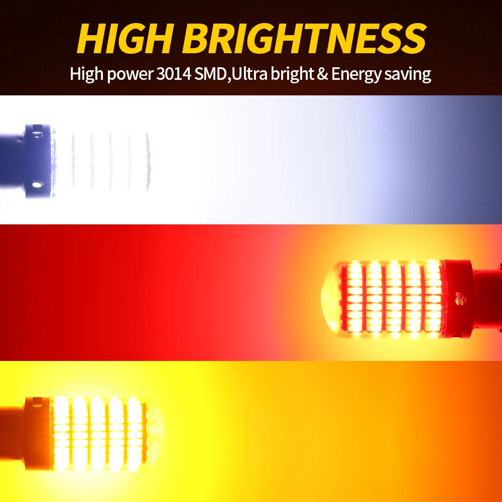  2PCS   ڵ LED  1156 BA15S P21W BAU15S PY21W 7440 W21/5W T20 4014 150 SMD Canbus /ĸ ȸ ȣ 