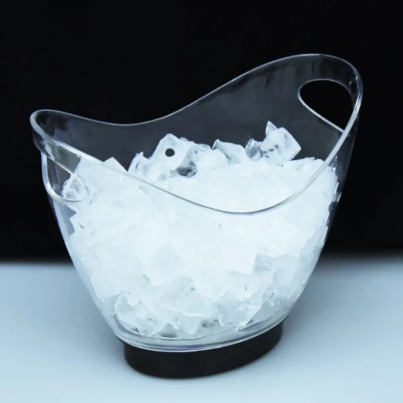 4LWaterproof LED Ice Bucket Nightclub Bar Party Champagne Wine Bucket 6 Color Transparent Light Wine Barrel