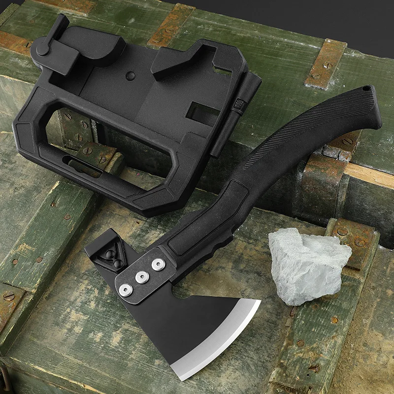 

Hatchet with Nylon Sheath Camping Axe Etched Wolf Head Stainless Steel Wooden Grip Outdoor Hunting Survival Tomahawk Axe