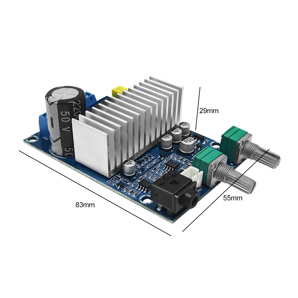 DC12V-24V 디지털 오디오 증폭기, TPA3116 서브우퍼 앰프 보드, 미니 앰프, 100W 베이스 출력 서브우퍼 파워 앰프 보드