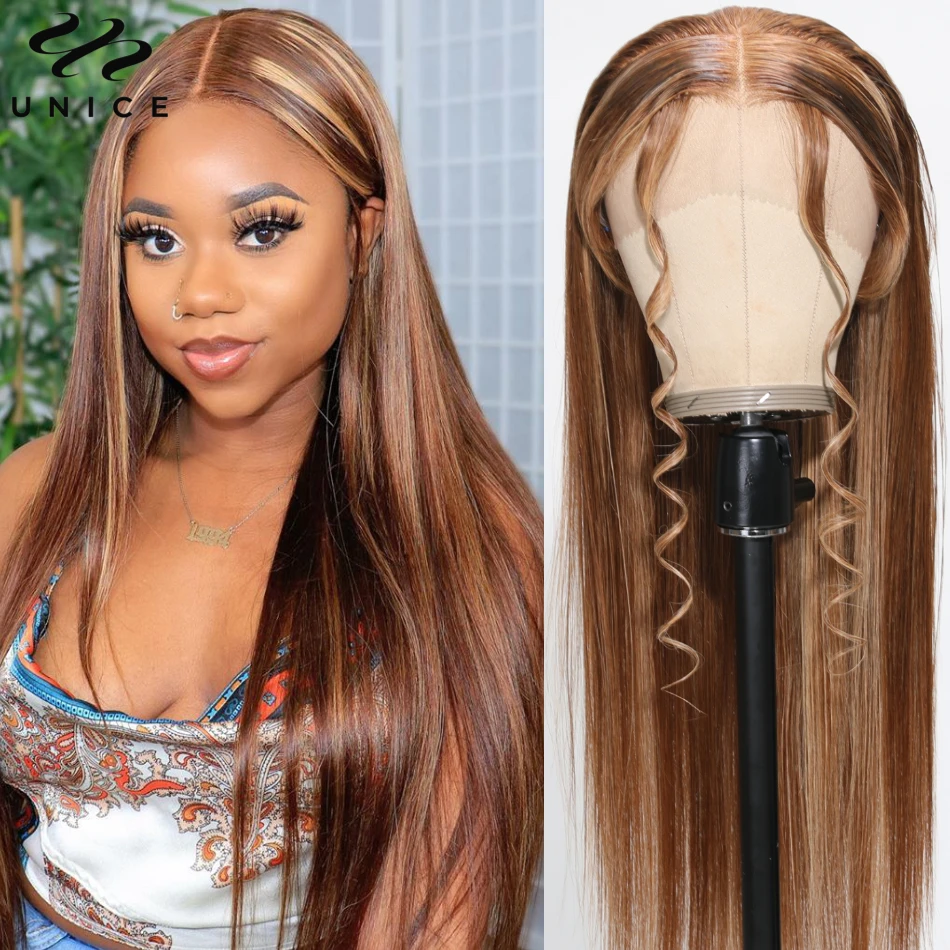 Honey Blonde Straight Hair | Highlight Lace Front Wigs | Straight Hair  Extensions - Lace Wigs - Aliexpress