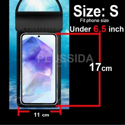 Universal IPX8 Waterproof Phone Case and Cover (Black S)