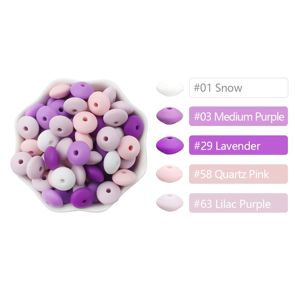 Silicone Lentil Beads for Jewelry Making - DIY Beaded Crafts & Accessories, BPA Free