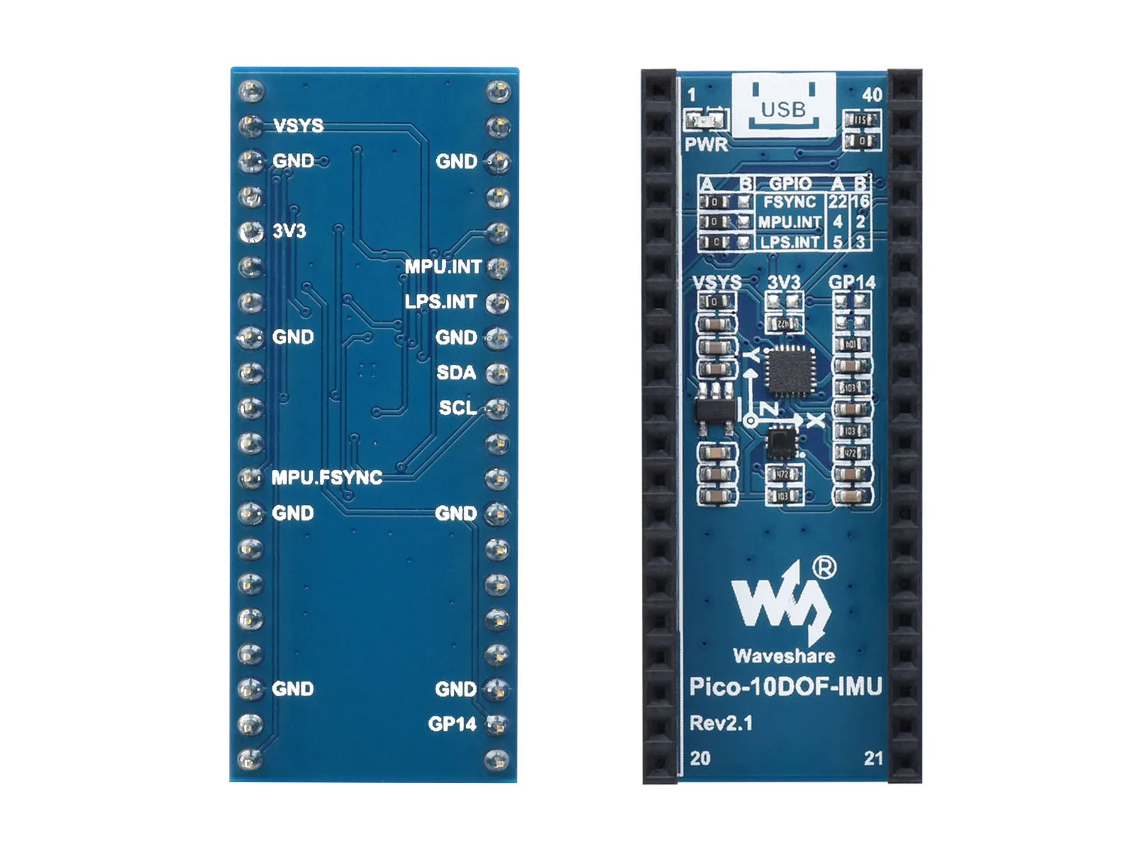 Waveshare-  ڿ 10-DOF IMU  , º ICM20948  LPS22HB Ĩ, IMU  Ȯ 