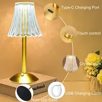 Bar Touch Table Lamp Rechargeable Wireless Desk Lamp Portable Bedroom Night Light LED Decor Lights for Coffee Hotel Restaurant 2