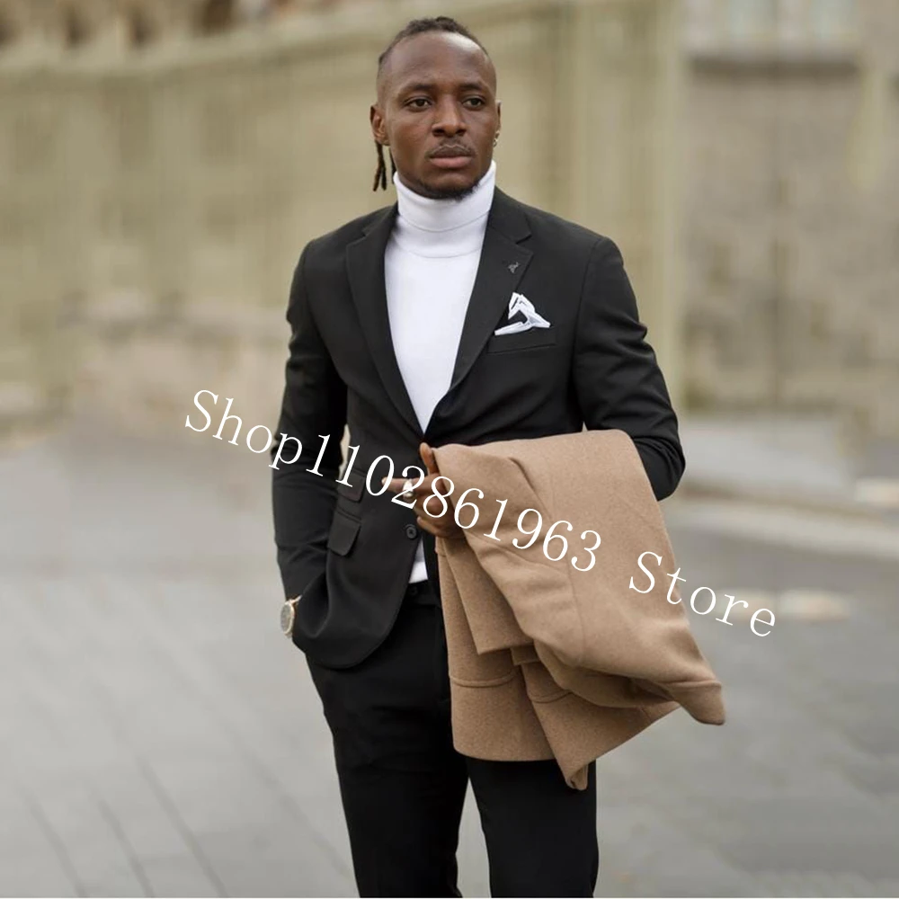 New Arrival Men Suits Slim Fit Notched Lapel Two Buttons 2 Pieces Best Men Groom Tuexdos For Wedding Blazer Pants Costume Homme