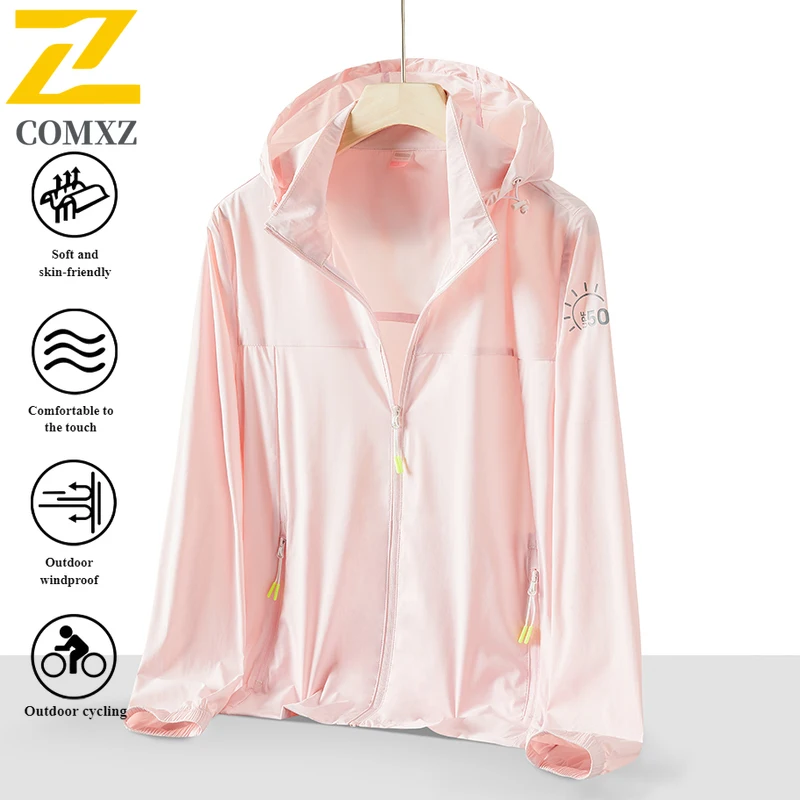 Summer Ice Silk UV Protection Jacket UPF50+ Lightweight Outdoor Mountaineering camping Hoodie Breathable Skin Coat for Unisex