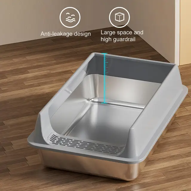 Litter Box for Cats Deepen Pet Litter Box Semi-Enclosed Deepened Cat Toilet with Scoop for Dormitory Apartment Living Room Car 5