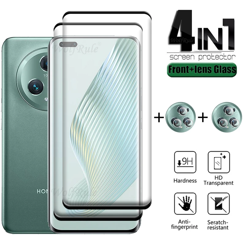 

4-in-1 For Honor Magic 5 Pro 5G Glass Film 9H HD Full Cover Curved Screen Protector Honor Magic5 Magic 5 Pro Lite 5G Lens Glass