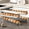 Slide Type Egg Carton Double Automatic Egg Roller Refrigerator Side Door Egg Storage Kitchen Countertop Egg Holder 3