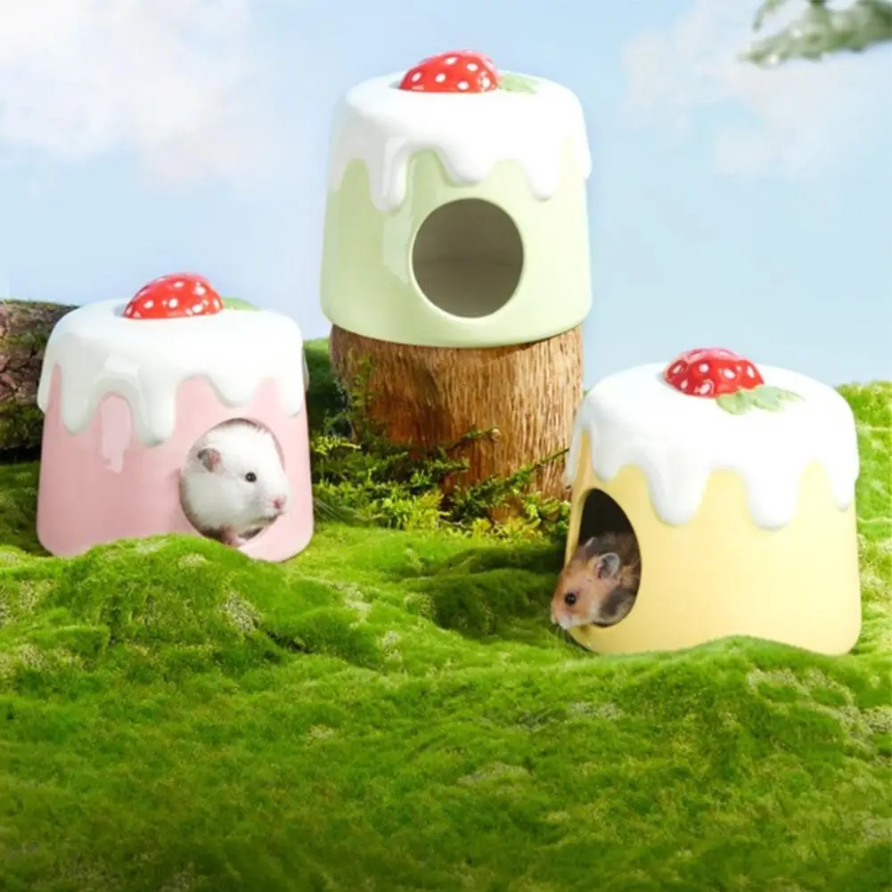 Pet Criceto Nido In Ceramica Super Cute Pudding Design Pet Summer Cooling Shed House Pet Supplies For Hedgehog Squirrel