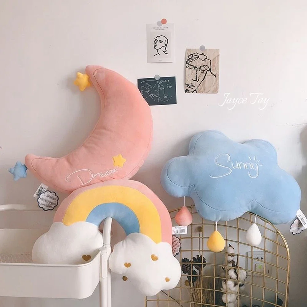 Six Throw Pillows Cloud Crown Moon Sun Rainbow Love Plush Toy Super Soft Rainbow Office Bay Window Decoration Birthday Gifts