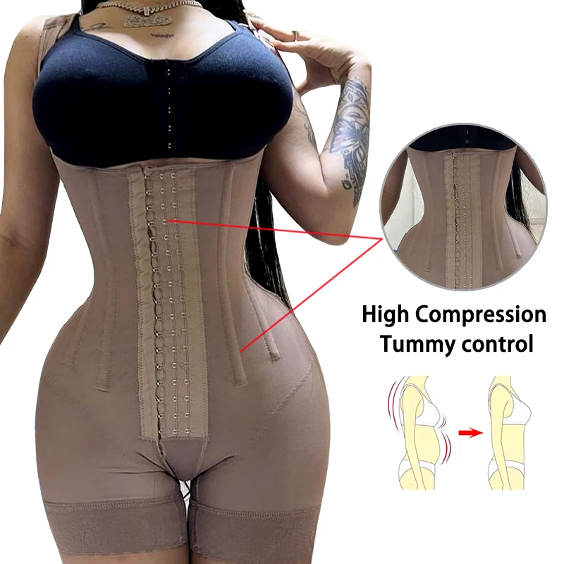 Fajas Colombianas-Vêtements de post-proporpour femmes, liants, entraîneur de taille, lève-fesses, vêtements saillants pour tout le corps, ceinture de compression